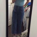 Wide Leg Denim Blue Jeans Size M Photo 3