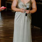 Revelry Nadia Satin Dress Green Size 4 Photo 0