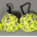 Victoria's Secret Victoria’s Secret Neon Yellow Green Lightly-Lined Floral Bra Bralette Brassiere Lingerie Size 32D 🌼✨ Photo 1