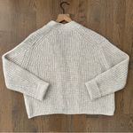 NWOT White + Warren Cashmere Air Spun Ribbed Open Cardigan in White Marl Large Gray Photo 8