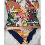 Bleu Rod Beattie Bleu One Piece Criss Cross‎ Swimsuit Womens XL Ring Tropical Floral Print Resort Photo 7