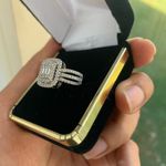 White Gold Polished Princess Cut Ring Photo 5