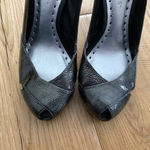 BCBGirls  Peep Toe Silver Metallic Pumps Photo 8