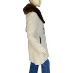 VINTAGE CIRCA 1980'S J. MARCO BEIGE & BROWN WOOL & FOX FUR COLLAR COAT (S) Photo 3