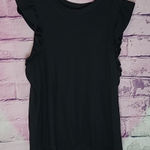 Nation Ltd  100% PIMA COTTON RUFFLE TRIM BLACK TANK TOP XL Photo 0
