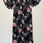 Nicholas Black Purple Floral 100% Silk Square Neckline A Photo 1