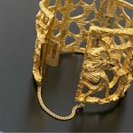 Trifari Vintage  Jon Bailey Sculptured Goldtone Wide Cuff Wind Up Watch Bracelet Photo 14