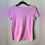 Rafaella  Short Sleeve Top Women's Pink Casual Baby Tee Peekaboo Neckline Y2K Photo 2