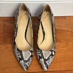 Brian Atwood  Women’s Chunky Heel Snakeskin pumps Size 7.5 Photo 3