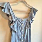 Madewell  Denim Princess Seam Ruffle Sleeve Midi Dress - size 00 Photo 3