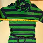 Lacoste VTG David Crystal 70s Green Blue Striped Green Dress Preppy Belted Cowl Photo 10