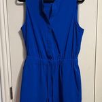 Girlfriend Collective Royal Blue Varsity Stretch Sleeveless Romper Photo 1