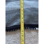 Loft Womens Gray Black Striped Knit Cowl Neck Poncho Cape One Size Photo 3