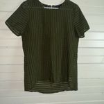J.Crew  Olive and Black Striped Top Photo 0