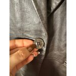 Denim & Co  Womens Medium Brown Leather Blazer Jacket Single Button Lined Photo 4