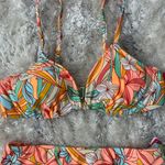 Xhilaration Multi orange pink bathing suit 2 Piece tropical new Photo 1