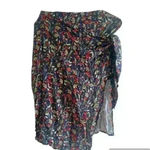 ZARA  Skort Skirt Short Front Knot Skirt Floral Knee Open Front Women's M Floral Photo 2