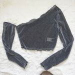 SheIn  Women's Grey and Silver Crop-top Photo 1