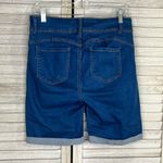 Wax Jean Stretchy Bermuda Jean Shorts Cuffed Hem Blue-Large Photo 1