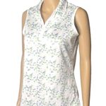 Pebble Beach Sleeveless geometry Print Performance Golf Shirt. M White Size M Photo 1
