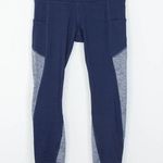 Apana  Womens Colorblock Fleece Leggings Size S Blue‎ Pockets Running Outdoors Photo 0