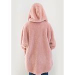 Forgotten Grace  Women's Fuzzy Oversized Blush Wine Fleece Hooded Cardigan Sz M Photo 2