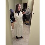 MARINA MOSCONE White Twill Collared Neck Sleeveless Long Wrap Vest size Small Photo 11