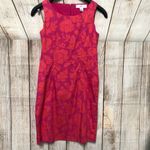 Petite Sophisticate Pink & Orange Floral Business Casual Dress Photo 1