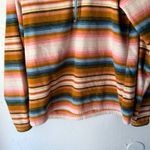 Eddie Bauer Eddie‎ Bauer Fleece Pullover Striped Quarter Zip Pink Blue Brown Western Aztec Photo 2