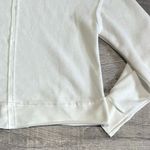 Boutique Waffle Knit White Pullover Top Womens S Exposed Seam Cotton Blend Crop Shirt Photo 6