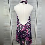 Fashion Bug  Vintage Sheer Patterned Halter Top Black/Purple-22 Photo 2