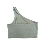 American Eagle One Shoulder Tank Crop Top Shirt Women’s Size L Green Crepe Photo 1