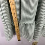 American Eagle  Dress M Green Stripe Smocked Tiered Cottagecore Coastal Granola Photo 4
