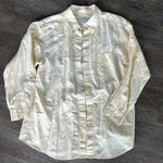 Susan Bristol Casuals Linen Patchwork Yellow Button Down Photo 1