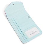 Vera Bradley Trifold Wallet ‘Floating Blossoms’ Teal & Pink Quilted Nylon EUC Photo 1