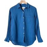 Rails Ellis Shirt Cobalt Blue Gauze Cotton Button Down Long Sleeve Top Size XS Photo 0