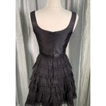 Sherri Hill BLACK Ruffle Pleated Lace SHORT Mini sleeveless DRESS SIZE 2 EUC Photo 1