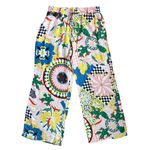 Anthropologie  Maeve Colorful Straight-Leg Pull-On Silk Pants Size‎ Medium Photo 5
