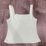 SheIn  Light Green Square Neck Ribbed Cropped Tank Top Photo 1