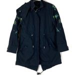 Armani Exchange | Navy Embroidered Hooded Zip Button Jacket XS Photo 0