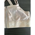 Shefit Beige Adjustable Sports Bra Women's Medium High Impact Zip Front Tan Photo 1