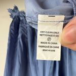 Ramy Brook  Blake Blouse Medium Steel Blue Chevron Pleated Ethereal Peasant Flowy Photo 10