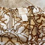 Chico's 🆕 Chico’s cold shoulder crew neck lightweight blouse top white brown 2/m… Photo 4