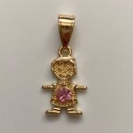 Amethyst Gold Plated February () Boy Birthstone Pendant Photo 0