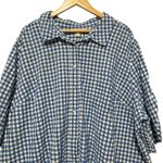 Woman Within ‎ Women Seersucker Button Top 3X Blue Gingham Cottagecore Cotton Photo 3