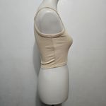Princess Polly  Beige Ribbed Butterfly Cropped Tank Top Size 6 Photo 3