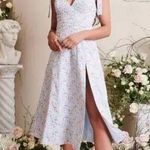 Lavish Lice Lavish Alice Aria Pleated Tie Strap Midi Dress Blue Floral Size 6 NEW Photo 0