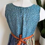 Boho Patchwork Silk Dress M/L Casual‎ Freedom Festival Mixed Print Blue Size M Photo 4