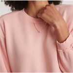 Marine layer Womens Sweatshirt Dress XL Seashell Pink 3/4 Sleeve Raw Hem Pockets Photo 3