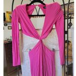 Nookie Rent the runway sz small pink jewel long sleeve cutout twist front dress Photo 6
